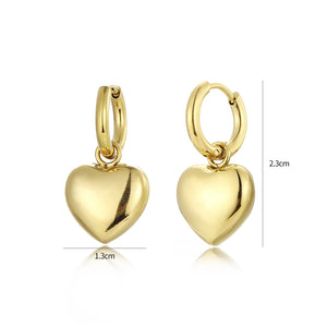 Ohrringe vollem Herz Gold Ohrringe vollem Herz Gold