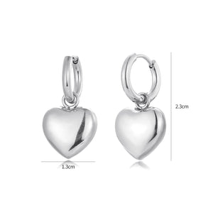Ohrringe vollem Herz Silber Ohrringe vollem Herz Silber