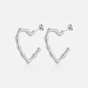 Ohrrstecker Bambus Herz Silber Ohrrstecker Bambus Herz Silber