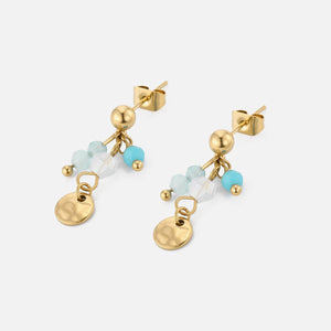 Ohrrstecker mit blauen Perlen Gold Ohrrstecker mit blauen Perlen Gold