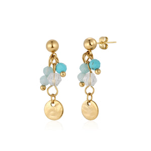 Ohrrstecker mit blauen Perlen Gold Ohrrstecker mit blauen Perlen Gold