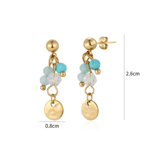 Ohrrstecker mit blauen Perlen Gold Ohrrstecker mit blauen Perlen Gold