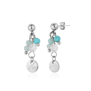 Ohrrstecker mit blauen Perlen Silber Ohrrstecker mit blauen Perlen Silber