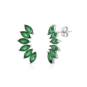 Ohrrstecker mit grünen Kristallen Silber Ohrrstecker mit grünen Kristallen Silber