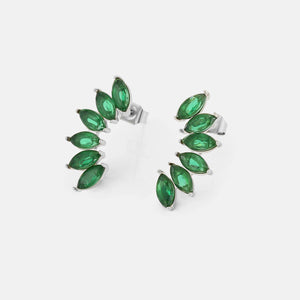 Ohrrstecker mit grünen Kristallen Silber Ohrrstecker mit grünen Kristallen Silber