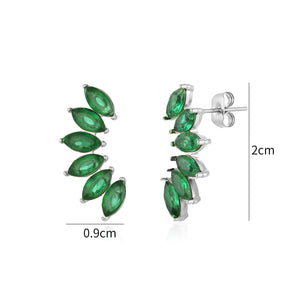 Ohrrstecker mit grünen Kristallen Silber Ohrrstecker mit grünen Kristallen Silber