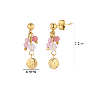 Ohrrstecker mit rosa Perlen Gold Ohrrstecker mit rosa Perlen Gold