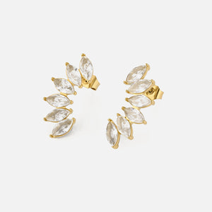 Ohrrstecker mit weißen Kristallen Gold Ohrrstecker mit weißen Kristallen Gold