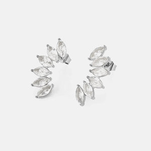 Ohrrstecker mit weißen Kristallen Silber Ohrrstecker mit weißen Kristallen Silber