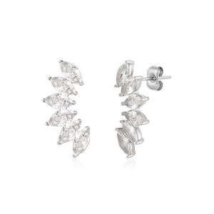 Ohrrstecker mit weißen Kristallen Silber Ohrrstecker mit weißen Kristallen Silber