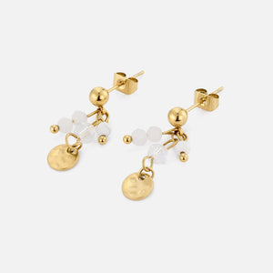 Ohrrstecker mit weißen Perlen Gold Ohrrstecker mit weißen Perlen Gold