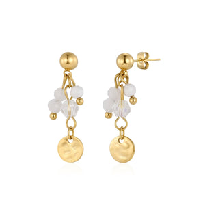 Ohrrstecker mit weißen Perlen Gold Ohrrstecker mit weißen Perlen Gold