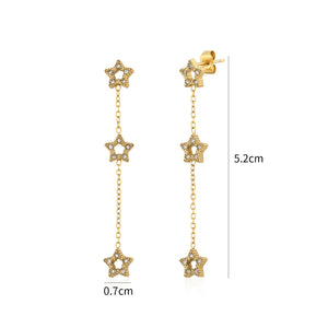 Ohrstecker drei hängende Sterne Gold Ohrstecker drei hängende Sterne Gold