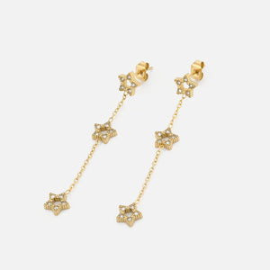 Ohrstecker drei hängende Sterne Gold Ohrstecker drei hängende Sterne Gold