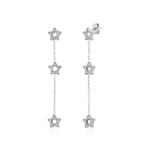 Ohrstecker drei hängende Sterne Silber Ohrstecker drei hängende Sterne Silber