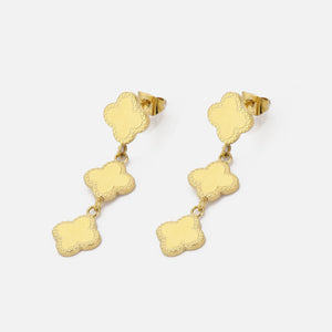Ohrstecker drei Kleeblättern Gold Ohrstecker drei Kleeblättern Gold