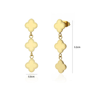 Ohrstecker drei Kleeblättern Gold Ohrstecker drei Kleeblättern Gold