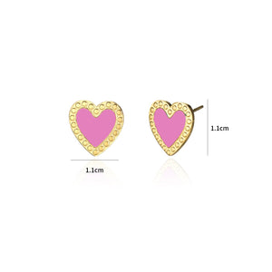 Ohrstecker Einzelnes Herz Rosa Ohrstecker Einzelnes Herz Rosa