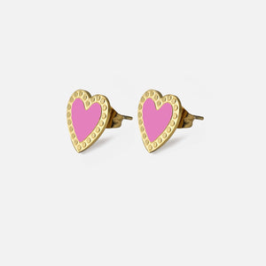 Ohrstecker Einzelnes Herz Rosa Ohrstecker Einzelnes Herz Rosa