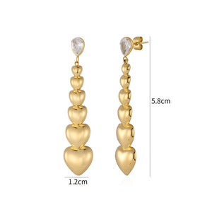 Ohrstecker gestapelte Herzen Gold Ohrstecker gestapelte Herzen Gold