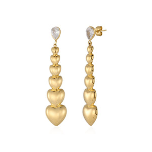 Ohrstecker gestapelte Herzen Gold Ohrstecker gestapelte Herzen Gold