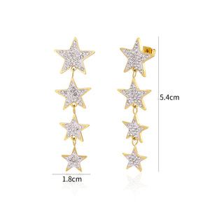 Ohrstecker hängende Sterne Gold Ohrstecker hängende Sterne Gold