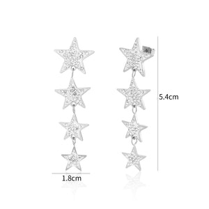 Ohrstecker hängende Sterne Silber Ohrstecker hängende Sterne Silber