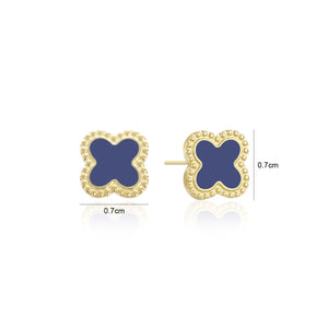 Ohrstecker Kleeblatt Gold/blau Ohrstecker Kleeblatt Gold/blau