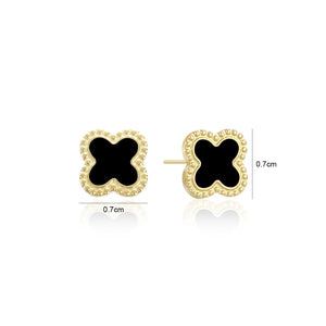 Ohrstecker Kleeblatt Gold/schwarz Ohrstecker Kleeblatt Gold/schwarz