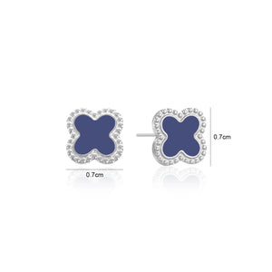 Ohrstecker Kleeblatt Silber/blau Ohrstecker Kleeblatt Silber/blau