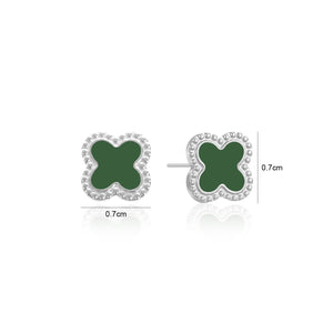 Ohrstecker Kleeblatt Silber/grün Ohrstecker Kleeblatt Silber/grün