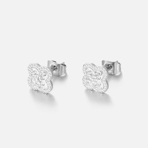 Ohrstecker Kleeblatt Strass Silber Ohrstecker Kleeblatt Strass Silber