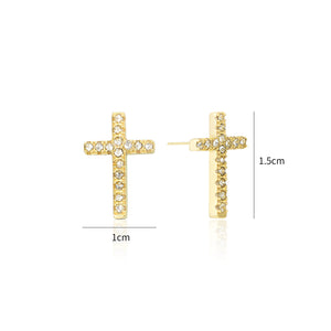 Ohrstecker Kreuz Strass Gold Ohrstecker Kreuz Strass Gold