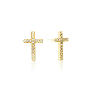 Ohrstecker Kreuz Strass Gold Ohrstecker Kreuz Strass Gold