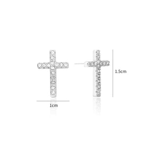 Ohrstecker Kreuz Strass Silber Ohrstecker Kreuz Strass Silber