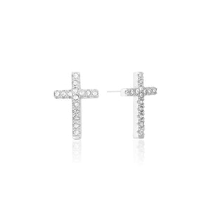 Ohrstecker Kreuz Strass Silber Ohrstecker Kreuz Strass Silber