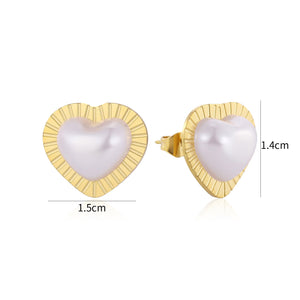 Ohrstecker Perle Herz Gold Ohrstecker Perle Herz Gold