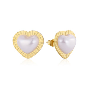 Ohrstecker Perle Herz Gold Ohrstecker Perle Herz Gold