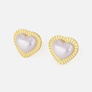 Ohrstecker Perle Herz Gold Ohrstecker Perle Herz Gold