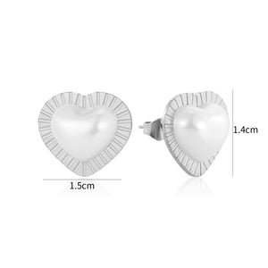 Ohrstecker Perle Herz Silber Ohrstecker Perle Herz Silber