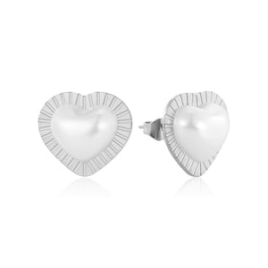 Ohrstecker Perle Herz Silber Ohrstecker Perle Herz Silber