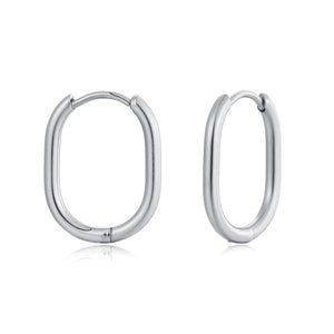 Ovale Ohrringe dünn Silber Ovale Ohrringe dünn Silber
