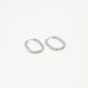 Ovale Ohrringe dünn Silber Ovale Ohrringe dünn Silber