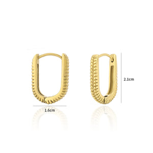 Ovale Ohrringe gestreift Gold Ovale Ohrringe gestreift Gold