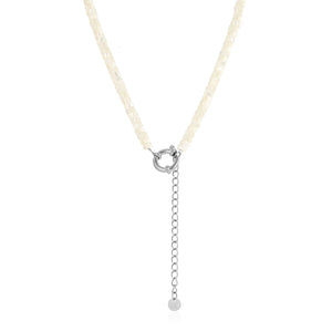 Perlenkette Weiß Silber Perlenkette Weiß Silber