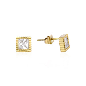 Quadratische Ohrstecker Diamant 6mm Gold Quadratische Ohrstecker Diamant 6mm Gold