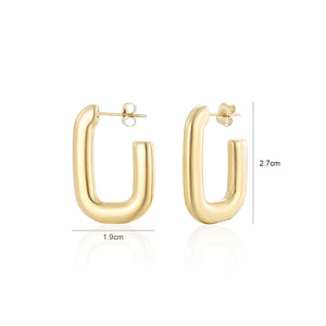 Rechteckige Ohrringe Gold Rechteckige Ohrringe Gold