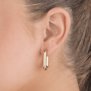 Rechteckige Ohrringe Gold Rechteckige Ohrringe Gold