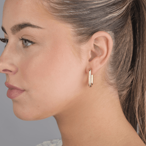 Rechteckige Ohrringe Gold Rechteckige Ohrringe Gold