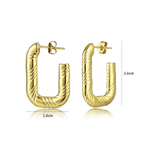 Rechteckige Ohrringe mit Muster Gold Rechteckige Ohrringe mit Muster Gold